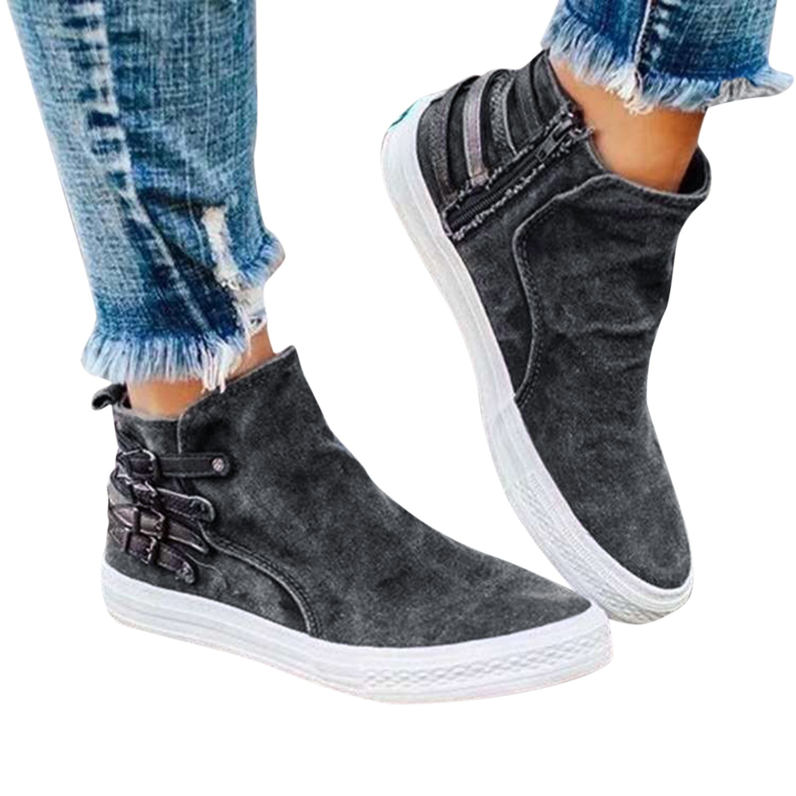 JXILY Canvas Shoes Sneakers High Top Denim Shoes India | Ubuy
